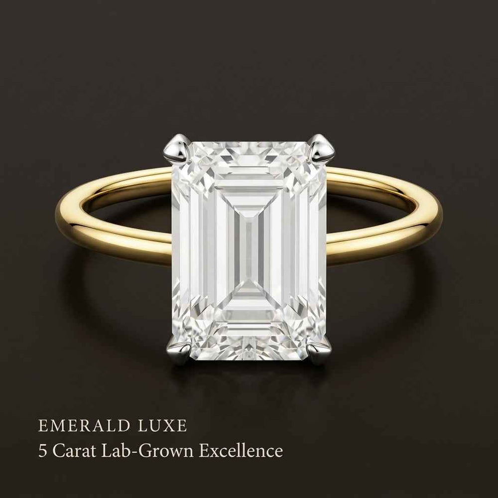5 Carat Emerald Lab Grown IGI Diamond Ring