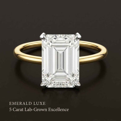 5 Carat Emerald Lab Grown IGI Diamond Ring
