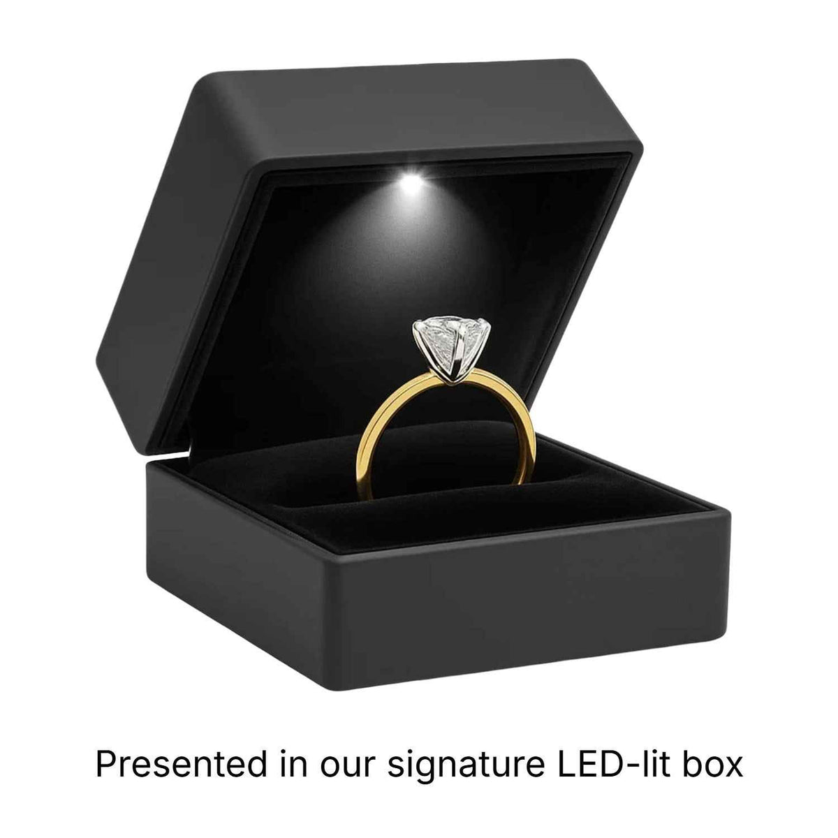 5 Carat Emerald Lab Grown IGI G/VS1 Diamond Solitaire Ring in 14K Yellow Gold