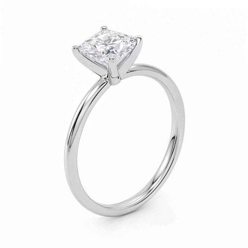 1.50Ct Princess Lab Grown IGI G/VS1 Diamond Ring in 10K White Gold