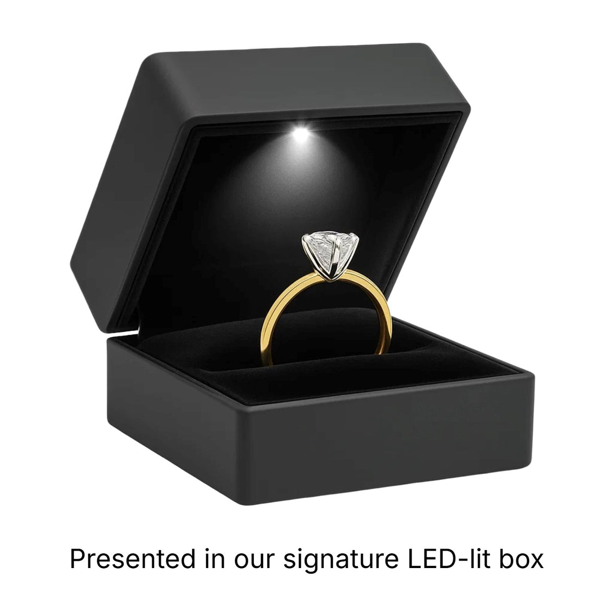 2 Carat Radiant Lab Grown IGI G/VS1 Diamond Solitaire Ring in 14K Yellow Gold