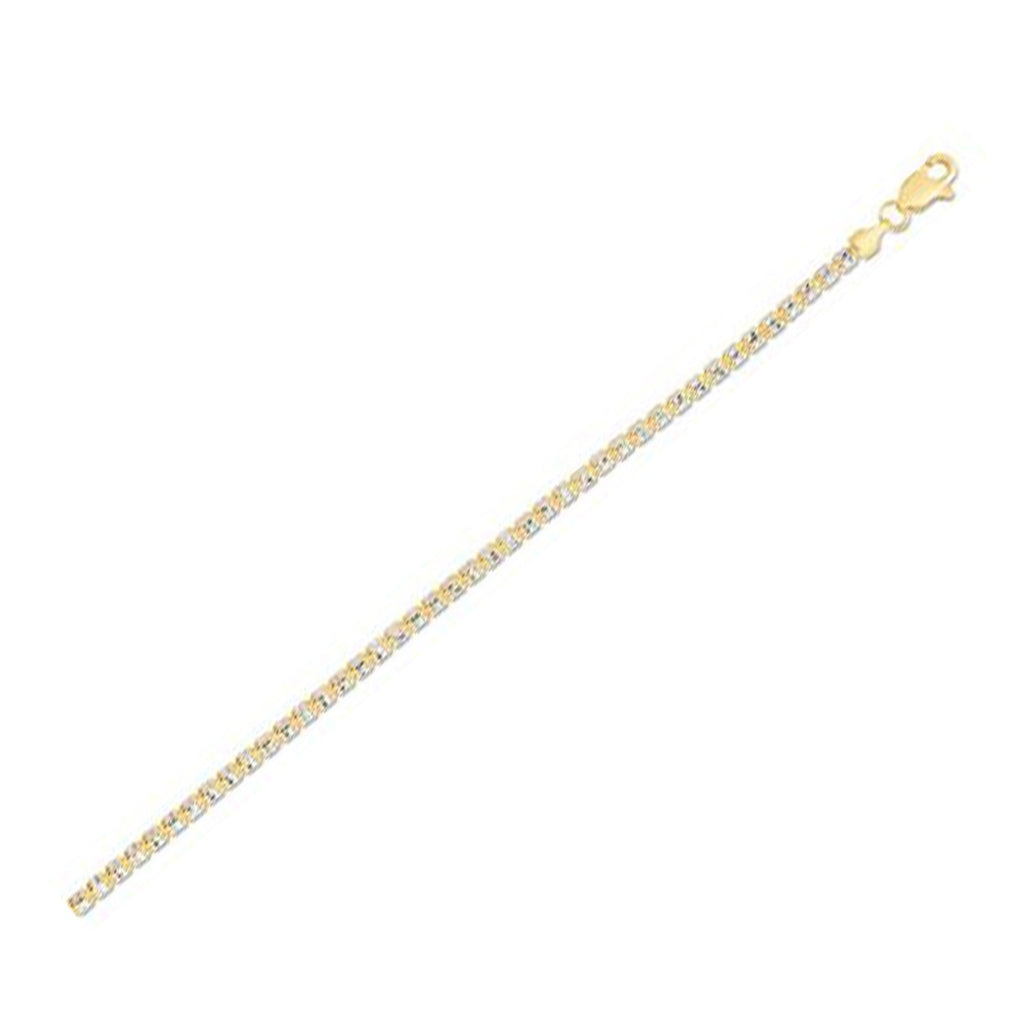 Ice Barrel Chain in 14k Two Tone Gold (2.70 mm)