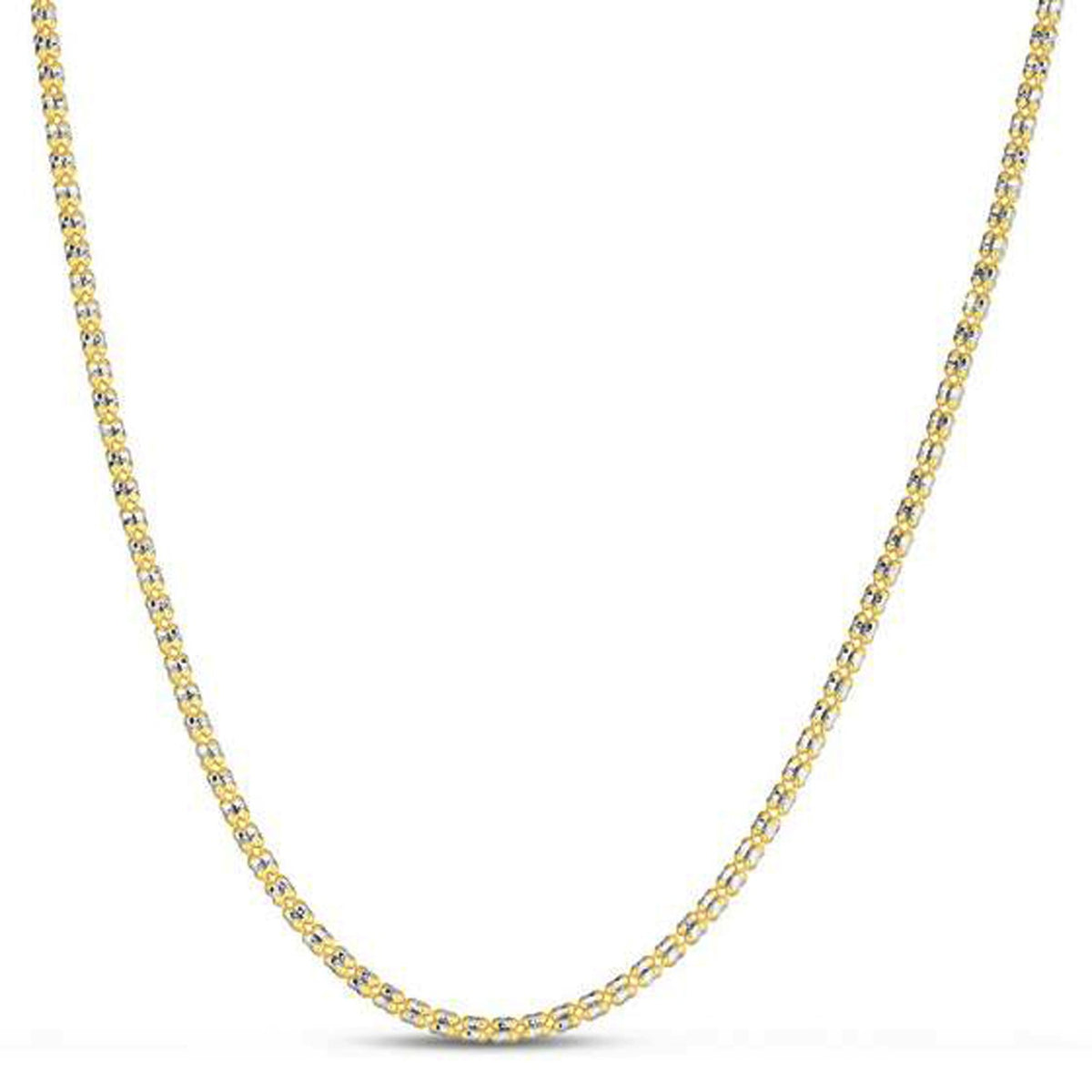 Ice Barrel Chain in 14k Two Tone Gold (2.70 mm)