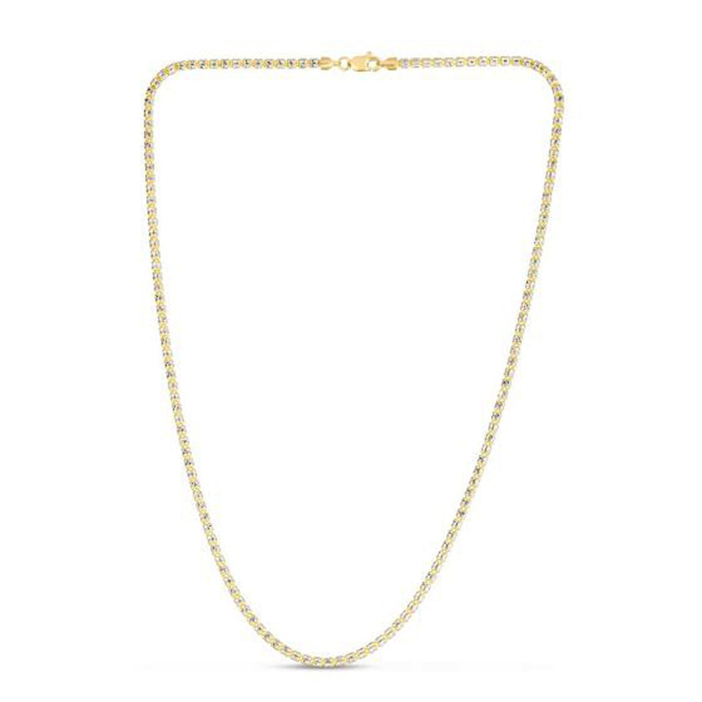 Ice Barrel Chain in 14k Two Tone Gold (2.70 mm)