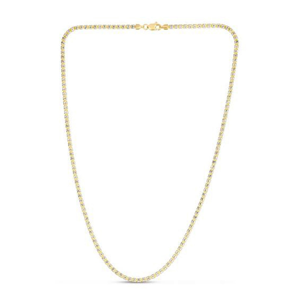 Ice Barrel Chain in 14k Two Tone Gold (2.70 mm)