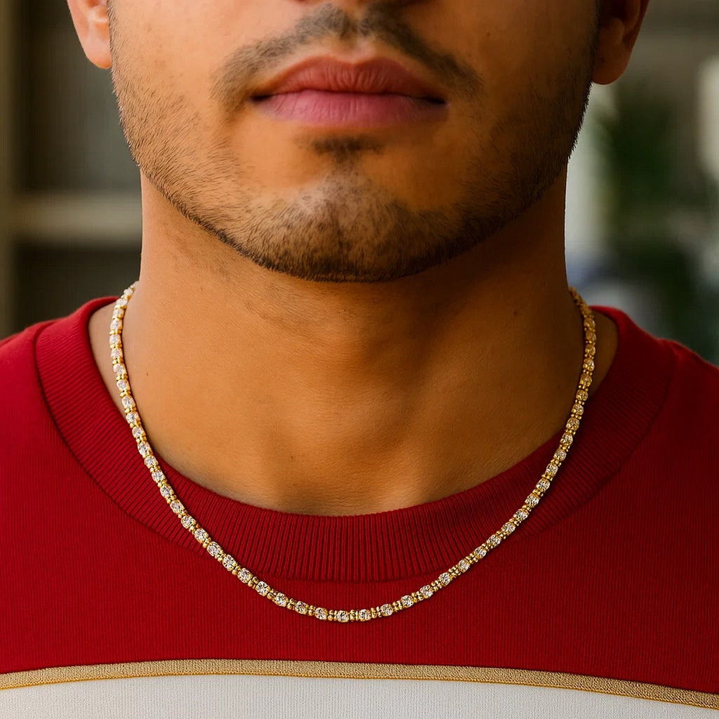 Ice Barrel Chain in 14k Two Tone Gold (2.70 mm)