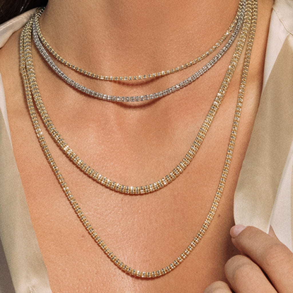 Ice Barrel Chain in 14k Two Tone Gold (2.70 mm)