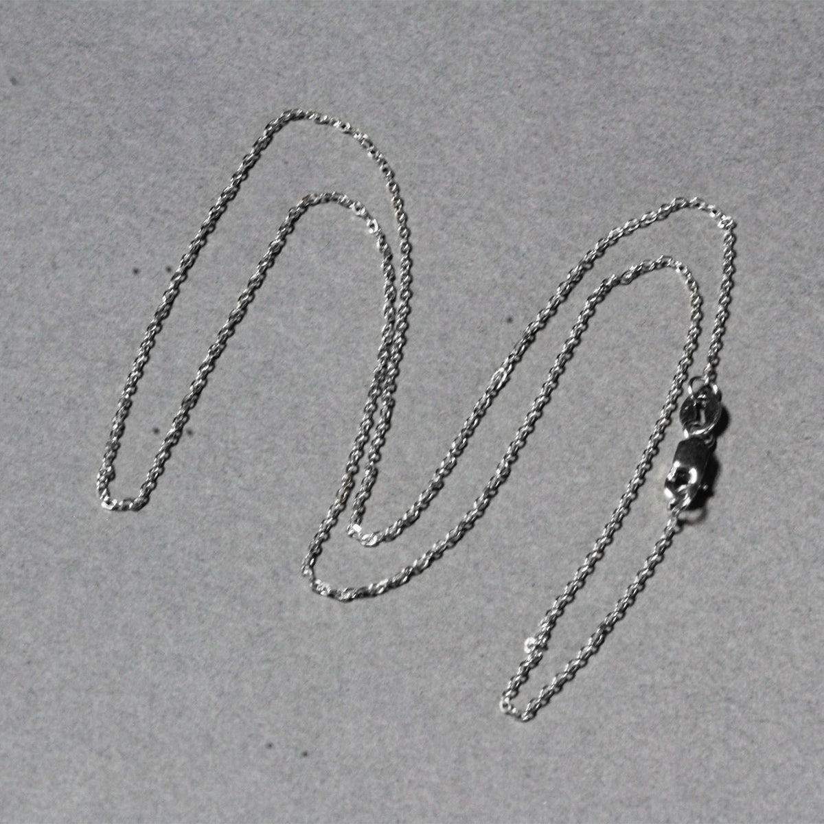 18k White Gold Diamond Cut Cable Link Chain (0.80 mm)