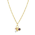 Sterling Silver Rhodium Plated Cubic Zirconia Charm Necklace