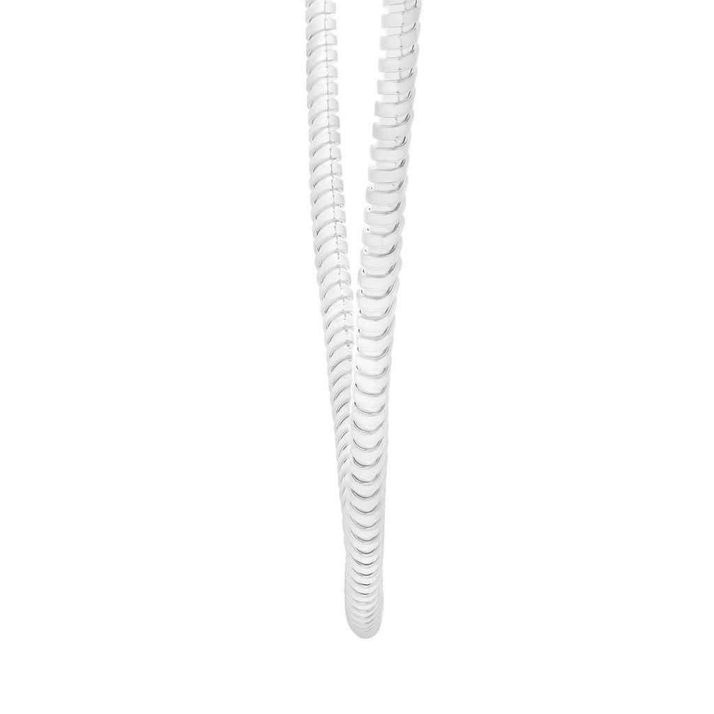 Sterling Silver Rhodium Plated Tubogas Fancy Necklace