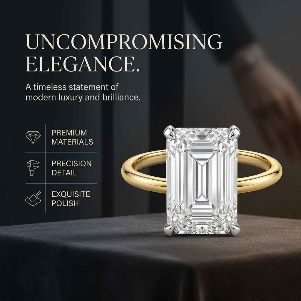 5 Carat Emerald Lab Grown IGI Diamond Ring